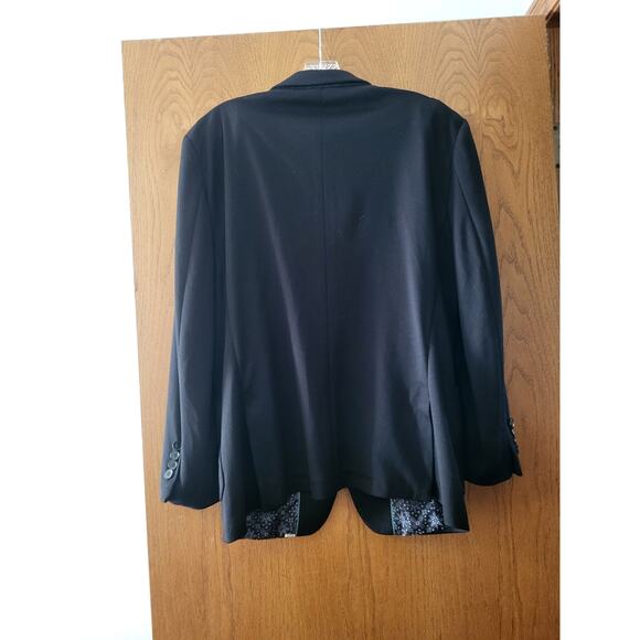 Tom Baine Tailored Collection Cotton Blend Black Blazer Sport Coat M 40 - Picture 2 of 7